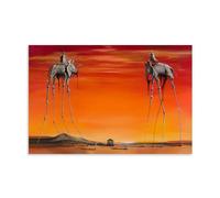 GAJUST Poster représentant des éléphants Salvador Dali - Peinture surréaliste par un maître peintre espagnol, éléphants, fantastique A, impression sur toile, sans cadre, 30 x 45 cm