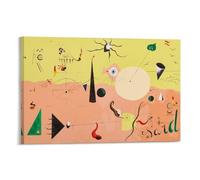 GAJUYL Affiche de peinture célèbre Joan Miro Paysage catalan, impression sur toile, poster d'art, décoration d'intérieur, peinture ; cadre ; 60 x 90 cm