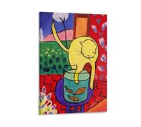 GAJUYL Affiche de peinture célèbre Matisse le chat avec poisson rouge, impression sur toile, décoration d'intérieur, cadre 40 x 60 cm