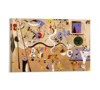GAJUYL Poster célèbre de Joan Miro le carnaval de l'arlequin, impression sur toile, décoration d'intérieur, peinture ; cadre ; 50 x 75 cm