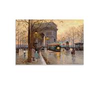 GAJUYL Poster célèbre Edouard Leon Cortes Arc de Triomphe et Avenue Friedland, impression sur toile, décoration d'intérieur, peinture sans cadre, 20 x 30 cm