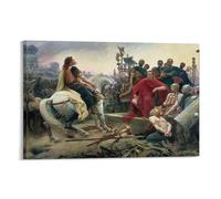 GAJUYL Poster célèbre Vercingétorix jette ses bras aux pieds de Jules César Poster Lionel Royer sur toile Décoration d'intérieur Cadre 40 x 60 cm