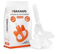 Gakago Croisillon Autonivelant 3 mm - Système de Nivellement Carrelage 3-18 mm avec 200 Clips Filetés et Rondelles de Protection - Croisillon Carrelage et Cale Carrelage, Sol et Mur