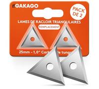 Gakago Lame de rechange du grattoir de force (pack de 2) - Lame de rechange triangulaire de haute qualité en carbure de tungstène durable pour le bois, le métal, le béton ou la pierre