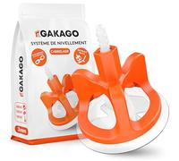 Gakago Système de nivellement de carreaux 300 pcs. set 3 mm - Aide à la pose pour un joint parfait - Portée supérieure pour des carreaux de 3-18mm d'épaisseur