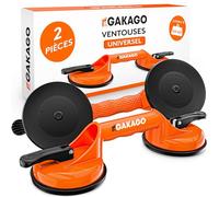 Gakago Ventouses (pack de 2) - Poignées ergonomiques et antidérapantes - ventouse de 120 kg pour le transport de carreaux, de stratifiés, de vitres et de verre