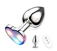gakuane Plug Anal Vibrant, Vibromasseur Anal avec APP & 10 Modes Vibrations & Lumière à Fréquences, Buttplug, Plug Lumineux Femme, Dildo Anal pour Couples Hommes Femmes