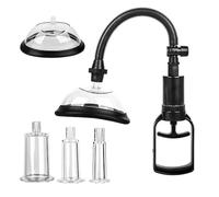 gakuane Suceurs de Clitoris, Lot de 2 Pompe Vaginale/Suceurs pour Mamelon + 3 Pompes à Pénis, Stimulateur Clitoridien À Succion, Jouets de Mamelo Noir