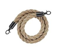 GAKYOUR Cordes de barrière de File d'attente,Barrière de sécurité en Corde de Chanvre avec Crochets,Cordes de contrôle de Foule Barrières de sécurité pour séparateur de File d'attente-Black||1.2m