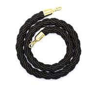 GAKYOUR Cordes de barrière de File d'attente,Corde de contrôle des foules,barrière en Corde de Chanvre tressée de 0.9-3.0 m pour séparateur de File d'attente,barrière de sécurité en Corde-Black||1.0m