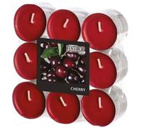GALA Flavour by 96916 Lot de 18 bougies chauffe-plat, parfumées, Ø 37,5 mm, 16,6 mm, bordeaux et cerise