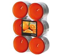 GALA Flavour by Maxi 96923 Lot de 12 grandes bougies chauffe-plat, parfumées, Ø 58 mm, orange 24 mm, orange
