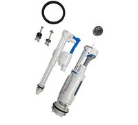 Gala Mécanismes - Mécanisme complet à double bouton-poussoir avec alimentation inférieure, décharge réglable, solution efficace et polyvalente pour toilettes - Garantie de 3 ans