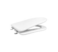 Gala Nostalgia - Abattant WC avec couvercle et siège fixe - Forme rectangulaire - Kit de fixation inclus - Charnières en acier inoxydable - Nettoyage facile - Couleur blanc