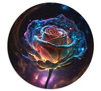 Galactic Bloom Rose Puzzles 1000 pièces Puzzles pour Adultes Enfants Puzzle Circulaire Puzzle Premium 100% Planche recyclée 67,5x67,5 cm