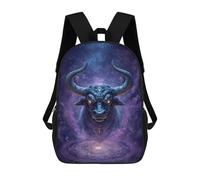 Galactic Bull Mandala Art Print Sacs À Dos Imprimés En 3D Pour Enfants 17inch Sacs À Dos Tendance Et Décontractés Pour La Journée, Sacs De Voyage, Sacs À Dos D'extérieur Pour Garçons Et Filles