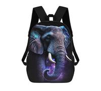 Galactic Elephant Art Print-2 Sacs À Dos Imprimés En 3D Pour Enfants 17inch Sacs À Dos Tendance Et Décontractés Pour La Journée, Sacs De Voyage, Sacs À Dos D'extérieur Pour Garçons Et Filles