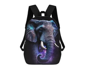Galactic Elephant Art Print-2 Sacs À Dos Imprimés En 3D Pour Enfants 17inch Sacs À Dos Tendance Et Décontractés Pour La Journée, Sacs De Voyage, Sacs À Dos D'extérieur Pour Garçons Et Filles