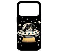 Galactic Feline Commander Quirky Cat Rencontre OVNI Coque pour iPhone 17 Pro