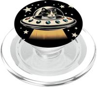 Galactic Feline Commander Quirky Cat Rencontre OVNI PopSockets PopGrip pour MagSafe