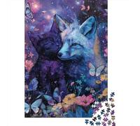 Galactic Friends Fox and Cat in Flowers Puzzle 1000 Pièces Educa Jouet en Bois Divertissement Créatif Décoration Intérieure Jeu Éducatif Challenge Toy Adultes Et Enfants À Partir De 14 Ans 38x26cm/1