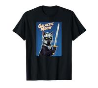 Galactic Meow Space Knight Cat Affiche de Film Vintage T-Shirt
