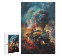Galactic Steam Train Journey Puzzle 1000 Pièces Educa Jouet en Bois Cadeau Unique Décoration Intérieure Jeu Éducatif Challenge Toy Adultes Et Enfants À Partir De 14 Ans 1000 PCS