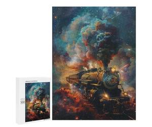 Galactic Steam Train Journey Puzzle 1000 Pièces Educa Jouet en Bois Cadeau Unique Décoration Intérieure Jeu Éducatif Challenge Toy Adultes Et Enfants À Partir De 14 Ans 500 PCS
