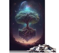 Galactic Tree of Life Puzzle 1000 Pieces Cadeau Unique Jeu Éducatif Challenge Toy À De Qualité Supérieure Peinture Art pour Adultes Et Enfants À Partir De 14 Ans 1000pcs (38x26cm)