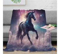 Galactique Couverture 3D Imprimée Cheval Microfibre Décor Maison Plaid Équestre Doux pour Canapé Chambre 70×80(180x200cm)