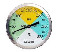 GalaFire 3 3/16 pouces Grand visage 300 ℃ Thermomètres pour barbecue Grill, Fumeur de bois Temp Jauge avec Tige allongée de 2 7/8 pouces pour la cuisson de la viande au BBQ