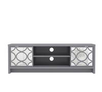 Galano Iris Meuble TV à 2 Portes, Centre de Divertissement pour TV jusqu'à 152,4 cm, Meuble TV pour Salon, Grand Espace de Rangement (Gris)