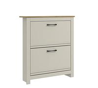 Galano Limestone à Chaussures en calcaire - Armoire de Rangement à Chaussures à 2 Portes - Organisateurs et Armoire de Rangement pour Couloir - Entrée ou Salon - Gris Clair