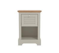 Galano Milan Table de chevet 1 tiroir - Table d'appoint élégante avec rangement - Table de chevet pour chambre à coucher, couloir ou entrée - Gris clair/chêne