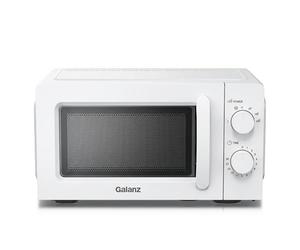 Galanz Micro-ondes 20 l, 700 W, Solo avec bouton rotatif mécanique, 6 niveaux de puissance, minuterie de 30 minutes, plaque tournante en verre pour un nettoyage facile, facile à utiliser, blanc