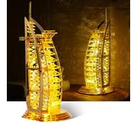 GalaSpark DIY Maison de poupée en Bois, Puzzle 3D Coin Livre avec Lumière LED, Serre-Livres Modèle Kit Étagère Décorative (Tang Dynastie)