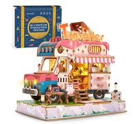 GalaSpark Modèle 3D Puzzle Camion de Voyage - Kit Miniature DIY Camion Aventure en Bois avec Lumières LED - Cadeau Unique pour Adultes et Enfants(Camping-Car)