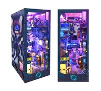 GalaSpark Puzzle 3D en Bois Book Nook - Kit Maison Miniature DIY avec LED, Étagère Cyberpunk Maison de Poupée Décoration Cadeau pour Adultes et Adolescents (Dimensions Infinies)