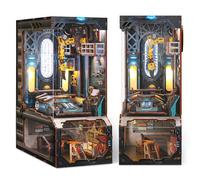 GalaSpark Puzzle 3D en Bois Book Nook - Kit Maison Miniature DIY avec LED, Modèle Garage Mécanique, Étagère Maison de Poupée Décoration Cadeau pour Adultes et Adolescents (Atelier Automobile)