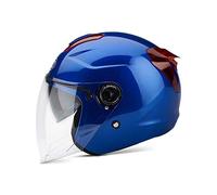 Galatée Casque Adulte à Double Visière. Coque Rigide en Abs, Couche De Protection Eps Renforcée, Boucle à Dégagement Rapide en 7 Points, Aérations Avant Et Arrière(Bleu)