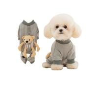 Galatée Combinaison pour Petit Chien, Combinaison pour Chien avec Isolation Thermique, Vêtements Mignons pour Animaux De Compagnie, Combinaisons Douillettes pour Petits Chiens Et Chats(S, Gris)