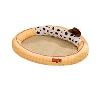 Galatée Coussin pour Chien en Latex Effet Soie Glacée, Tapis De Couchage Rafraîchissant pour Animaux, Respirant, Imperméable, Antidérapant, Convient Aux Chats Et Aux Chiens(XL,Jaune)
