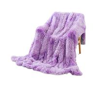 Galatée Élégant Romantique Couverture Confortable Couleur Arc-en-Ciel à la Haute Qualité Moelleuse Couverture Polaire,160 * 200cm Plaid Peluche Artificielle Douce Chaude,Adaptée Canapé/Lit Violet