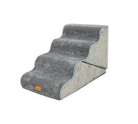 Galatée Escalier Pliable pour Animaux De Compagnie, Entièrement Amovible Et Lavable, Rembourré De Mousse, Antidérapant Et Résistant à l'usure, Convient Aux Chats Et Aux Chiens (Gris)