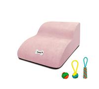 Galatée Escalier pour Chien en Mousse Haute Densité 2 Niveaux, Escalier pour Chien pour Lit Haut Ou Canapé, Idéal pour Les Chiens Blessés Et Les Animaux Souffrant De Douleurs Articulaires(Rose)