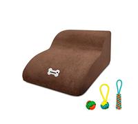 Galatée Escalier pour Chien en Mousse Haute Densité 2 Niveaux, Escalier pour Chien pour Lit Haut Ou Canapé, Idéal pour Les Chiens Blessés Et Les Animaux Souffrant De Douleurs Articulaires(Brun Foncé)