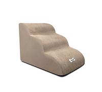 Galatée Escalier pour Chien et Animaux De Compagnie, Marches Douces avec Housse Lavable Et Zippée, Rampe Facile à Monter pour Canapé-Lit (Brun Clair)