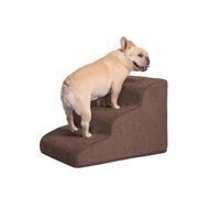 Galatée Escalier pour Chien, Marches pour Animaux De Compagnie, Escaliers pour Chiens avec Housse Amovible Et Lavable, Marches Antidérapantes pour Chiens(3 étapes, Marron)