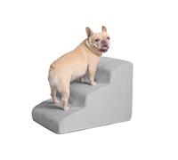 Galatée Escalier pour Chien, Marches pour Animaux De Compagnie, Escaliers pour Chiens avec Housse Amovible Et Lavable, Marches Antidérapantes pour Chiens(3 étapes, Gris Clair)