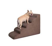 Galatée Escalier pour Chien, Marches pour Animaux De Compagnie, Escaliers pour Chiens avec Housse Amovible Et Lavable, Marches Antidérapantes pour Chiens(5 étapes, Marron)